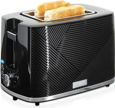 Obrázek produktu pro Briebe TA1169BLK, 2 krajíců, Černá, Knoflíky, Otočné, Elegant Design, 870 W, 220 - 240 V