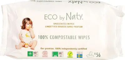 Productafbeelding van Naty Babydoekjes Ongeparfumeerd (56 stuks)
