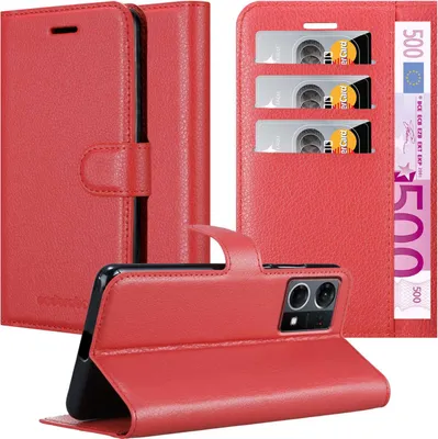 Obrázek produktu pro Cadorabo Case for Realme 7 5G Protective Case in Red Pouzdro na mobilní telefon s magnetickým zavíráním
