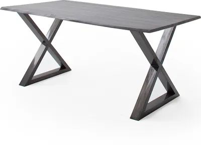 Produktbild von Esszimmer Tisch 180x90 cm, Akazie massiv, grau sandgestrahlt - COSENZA-06