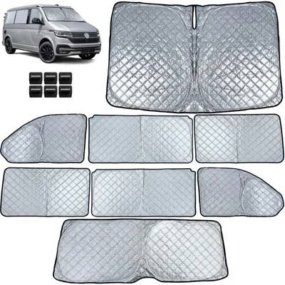 Für VW Bus Transporter T6 T6.1 ab 2019- Sonnenschutz Verdunklung 8-teilig Thermo in der Farbe von Carparts-Online GmbH