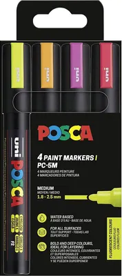Image de Faber Castell Marqueur UNI POSCA PC-5M 1,8-2,5 4er néon