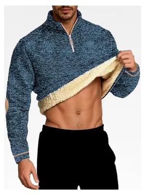 Produktbild von Fleecepullover für Herren mit Stehkragen und 1/4 Zipper