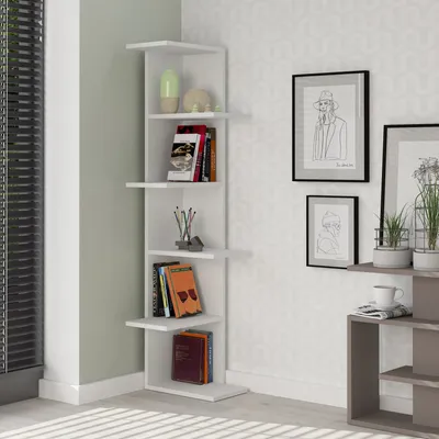 Zdjęcie produktu dla Regał narożny Houseland Saso biały