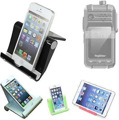 Produktbild von K-S-Trade Handy-Ständer kompatibel mit RugGear RG440 faltbarer Tischständer Smartphone Tablet Halterung Reise