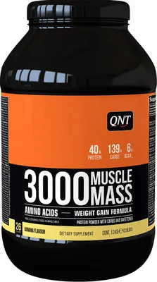 Produktbild von QNT 3000 Muscle Mass (1,3kg) Banana - Gewichtszunahme - Ohne Kreatin