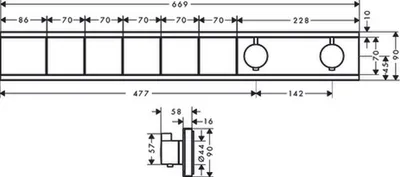Obrázok produktu pre HANSGROHE 15384000 Termostat Unterputz RainSelect