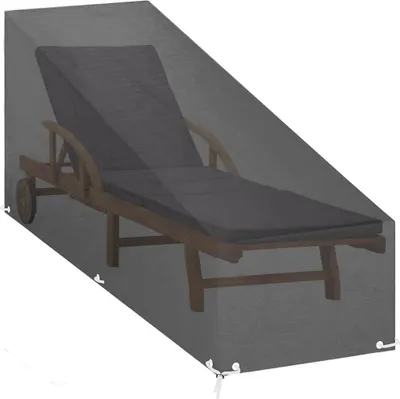 A lounge chair covered by a protective cover.