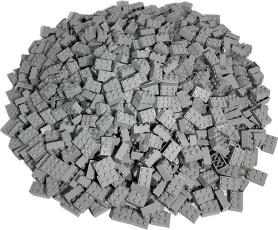 A pile of gray LEGO bricks.