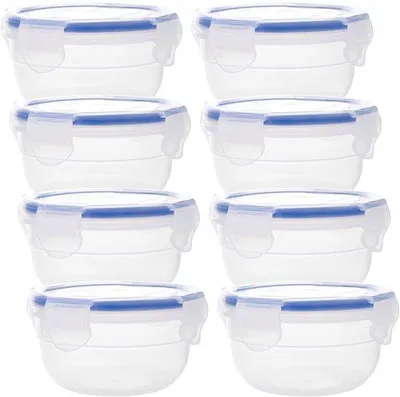 Produktbild von Plastik-Rund-Essensbehälter 8er-Pack 300ml