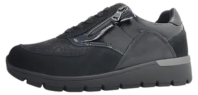 Image de Chaussures de sport pour femmes Waldläufer, modèle K-Ramona, lacets, couleur noire, style décontracté