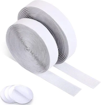 Obrázek produktu pro Bílá samolepicí suchá zipová páska, délka 15 m, šířka 2 cm