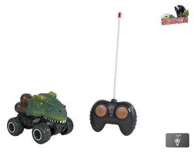 Obrázok produktu pre Hračka – RC auto dinosaurus so svetlom, 12,5 cm, zelené, interaktívne