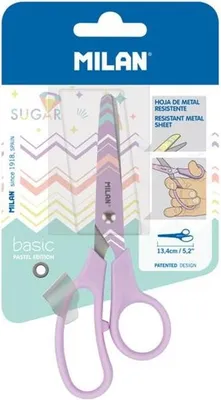 Obrázek produktu pro Školní nůžky Milan Pastel - 13,4 cm, fialové