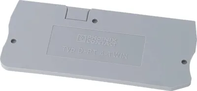 Produktbild von Phoenix Contact Phoenix D-PT 4-TWIN - Anschlussblockabdeckung - 50 Stück(e) - Grau - 2,2 mm - 66,5 mm - 29 mm