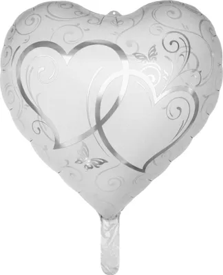 Produktbild von Folienballon Herz weiß silber 45 cm