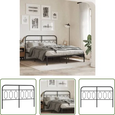 Produktbild von The Living Store Kopfteil Metall Schwarz 137 cm