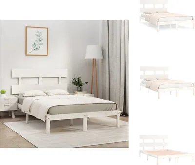 Produktbild von vidaXL Massivholzbett Weiß 200x200 cm -  Betten & Bettgestelle