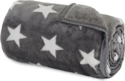 Produktbild von babybay Kuscheldecke, dunkelgrau Sterne weiß