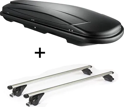Produktbild von Dachbox VDPJUXT600 600Ltr abschließbar + Dachträger/Relingträger VDP KING1 kompatibel mit für Volvo V60 (5 Türer) 10-18