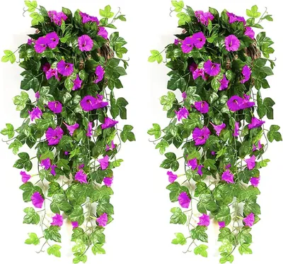 Produktbild von 2 Stück Kunstpflanze Kunstblumen Hängend Künstliche Blumen