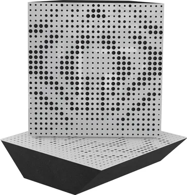 Produktbild von 2-Stück Eck-Akustik-Bassfalle für Aufnahmestudio |UNIVERSE 50x50x10cm | Absorption und Diffusion | Farbe: Weiß glänzender Kunststoff