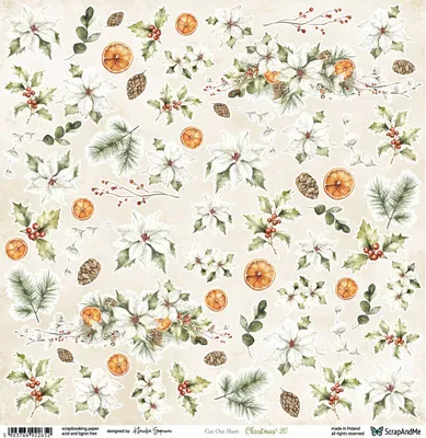 Obrázok produktu pre Scrapbookingový papier 30x30 - ScrapAndMe - Vianoce 20 - vystrihovací list