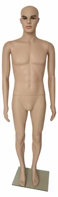 Männliche Schaufensterpuppe, 185 cm, beige, beweglich