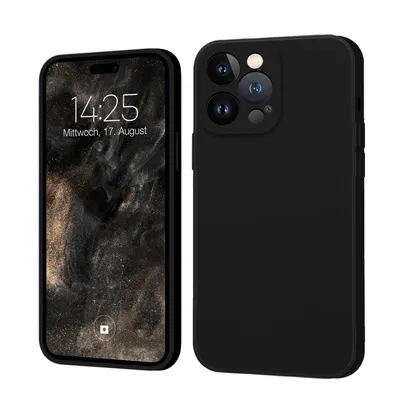 Produktbild von Hülle für Apple iPhone 15 Pro Max Case Cover Bumper Smartphone Softgrip Schutzhülle Farbe: Schwarz
