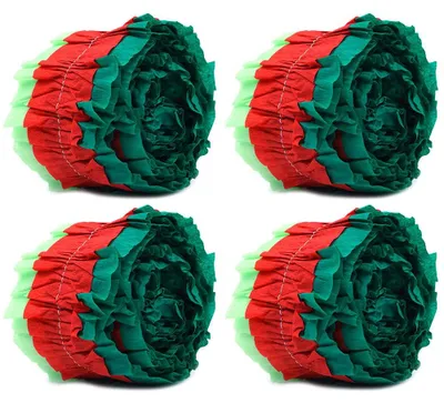 Krepppapier-Rollen 4er-Set, 3 m, Rot & Grün, Party-Deko