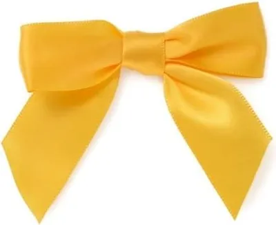 Produktbild von Satin-Schleife Gelb 8 cm selbstklebend 10 Stück