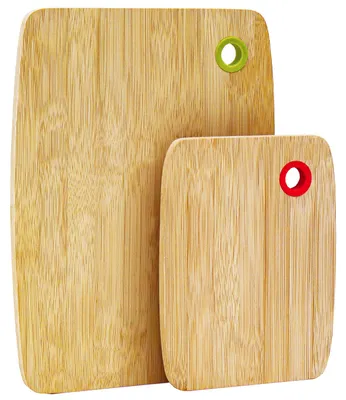Produktbild von Farbcodiertes Schneidebrett Bambus 2er Set - 30x22cm Antibakterielles Holzbrett