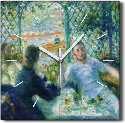 Produktbild von Coloray Hodiny Unikátní 30x30 cm  Tiché hodiny Pro obývací pokoj a kuchyň Nástěnné hodiny Plátno Černé ručičky hodin - Květiny uprchlíci člunu