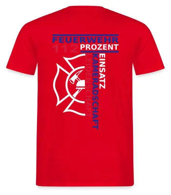 Produktbild von Spreadshirt Feuerwehr 112 Prozent Beruf Männer T-Shirt, 3XL, Rot
