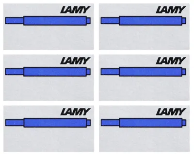 Produktbild von LAMY T10 Tintenpatronen – Farbe blau (6 Packungen, jede mit 5 Patronen) – 30 Patronen