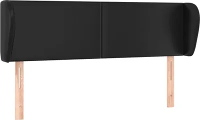 Produktbild von vidaXL Kopfteil mit Ohren Schwarz 147x23x78/88 cm Kunstleder