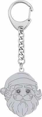 Image de Porte-clés avec Père Noël Cadeau argent925 Gravure Boîte E
