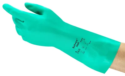 Nitril-Schutzhandschuhe, Grün, M (12 Paar), chemikalienbeständig