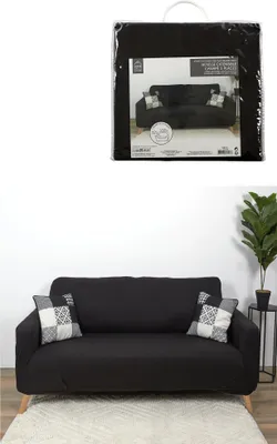 Image de Housse Extensible Canapé - HOME DECO FACTORY - Noir