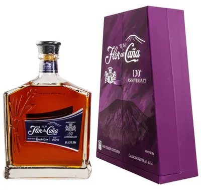 Produktbild von Flor de Caña 130th Anniversary Rum 45% Vol. 0,7l in Geschenkbox
