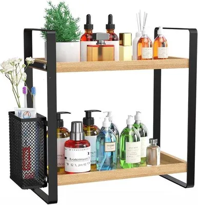 Produktbild von Badezimmer-Hautpflegeschrank - Holz 2-fach - Für den Badbereich