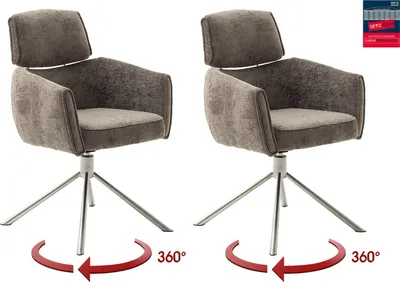 Produktbild von Armlehnstuhl >QUEBEC< (2-er Set) in Braun, Polyester - 60x92x64cm (BxHxT)