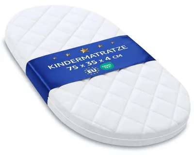 Produktbild von Babymatratze Beistellbett Matratze 75×35 cm oval Stubenwagen Wiege