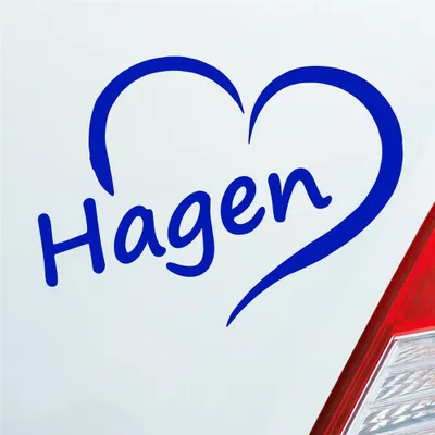 Produktbild von Auto Aufkleber Hagen Herz Stadt City Liebe Love Heimat 11x8 cm Dunkelblau Sticker Heckscheibenaufkleber