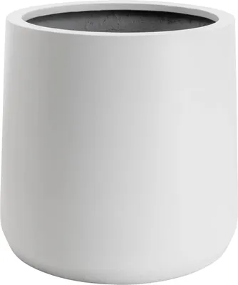 Produktbild von VIVANNO Blumentopf Fiberglas VEKRA Rund, Weiß matt - 42x40 cm
