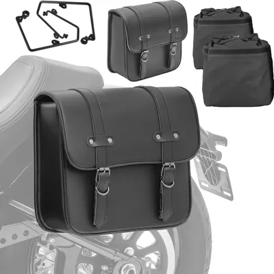 Produktbild von Set 2x Satteltasche + Halter für Chopper / Custombikes 95-15 RNO-P