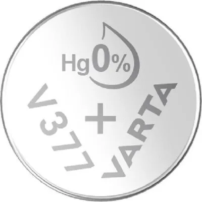 A single VARTA V377 watch battery is shown against a white background.