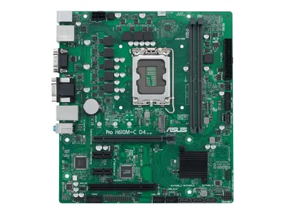 Immagine prodotto di ASUS PRO H610M-C D4-CSM - Scheda madre - micro ATX - LGA1700-Sockel - H610 Chipsatz - USB 3.2 Gen 1 - Gigabit LAN - Onboard-Grafik (CPU erforderlich) - HD Audio (8-Kanal) (90MB1A30-M0EAYC)