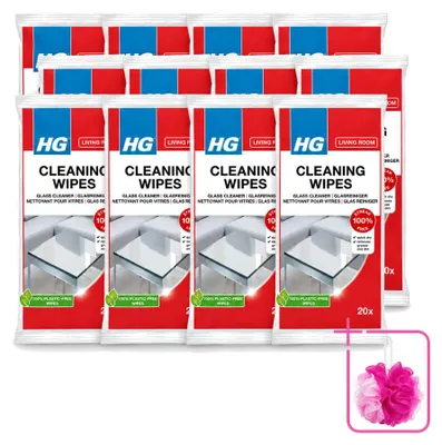 Produktbild von 12 x HG Glasreinigungsdoekjes für streeploose Sauberkeit auf Glas und Spiegeln - Sparpackung - 12 Stücke