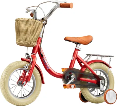 Produktbild von Kinderfahrrad, 14 Zoll, Kinderfahrrad Junge Mädchen, Rot, Mit Stützrädern, Korb, Rücksitz
